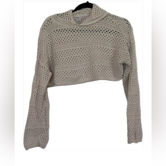Sincerly Jules Sweaters - Sincerely Jules Cream Hooded Cropped Sweater XS 100% Cotton EUC